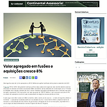 Valor agregado em fus�es e aquisi��es cresce 8%